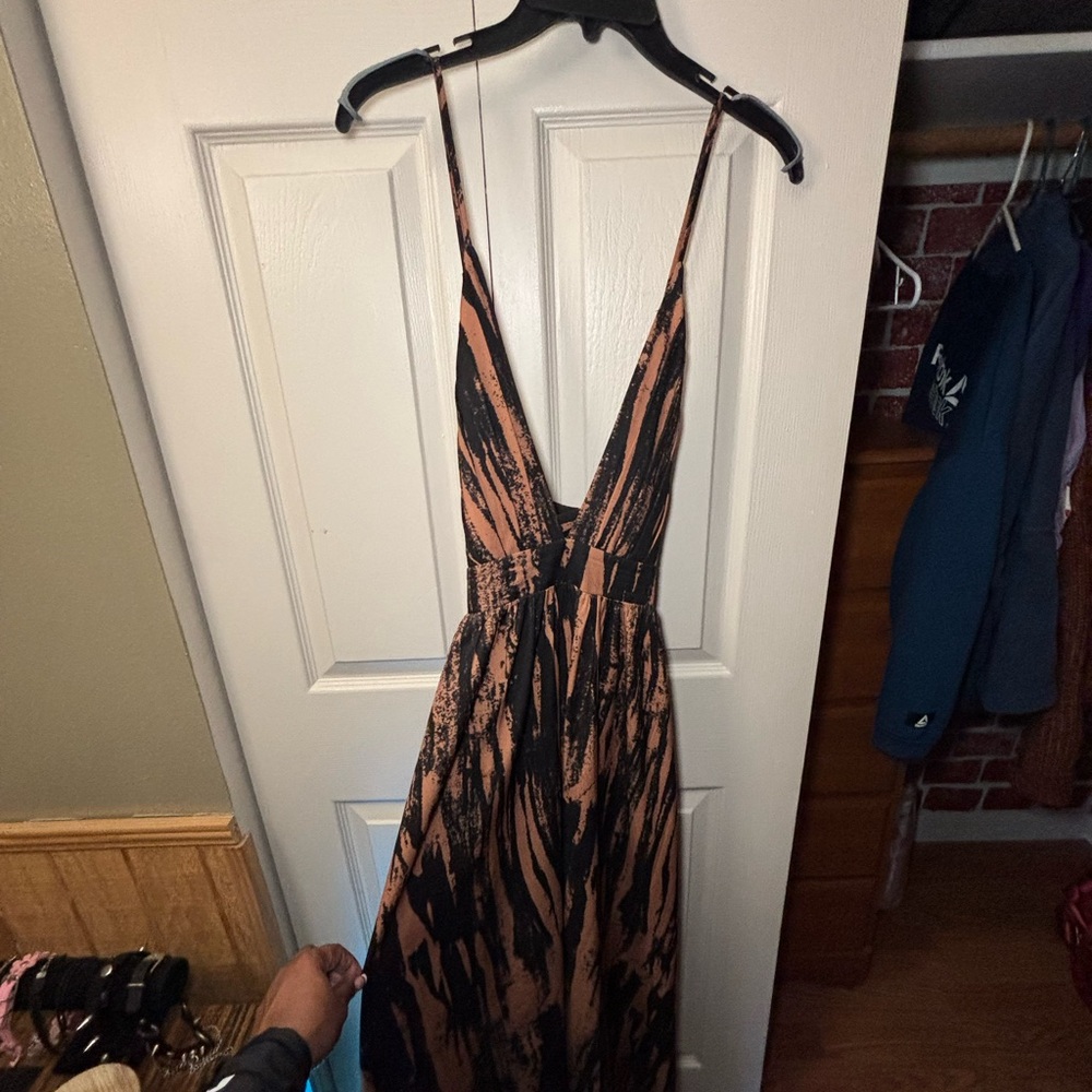 SHEIN Black and Tan Maxi Dress